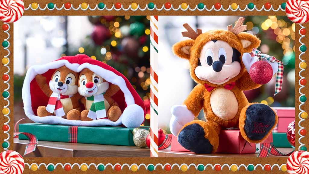 Festive Christmas plush toys displayed as holiday gift sets, featuring seasonal stuffed animals in decorative packaging, ideal for Christmas promotions, gift shops, retail displays, and holiday plush toy collections for children and collectors.