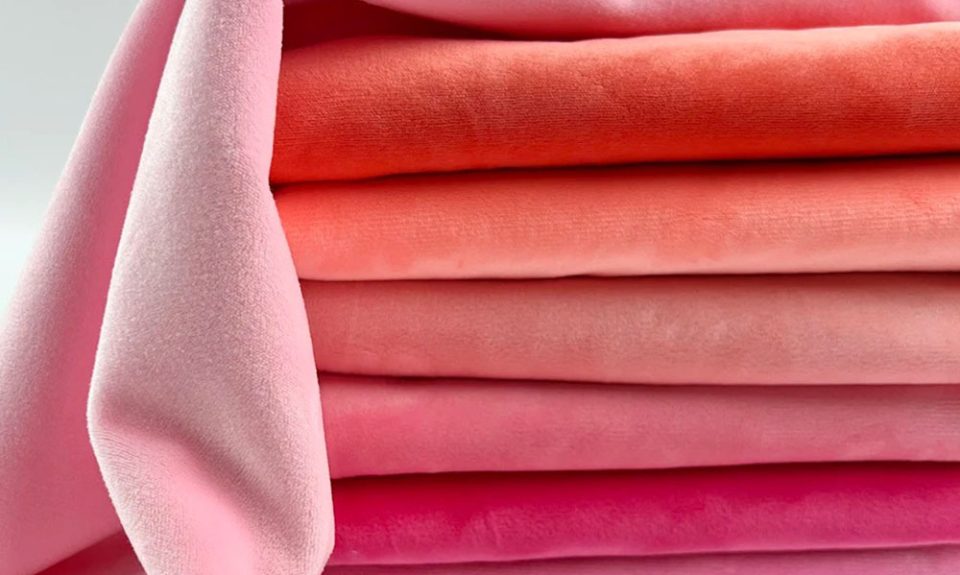 Pink Plush Fabric Rolls